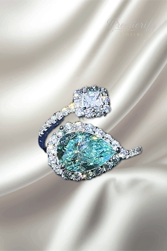 Aurora Crest 2 Ct. Certified Moissanite Cocktail Bypass Ring