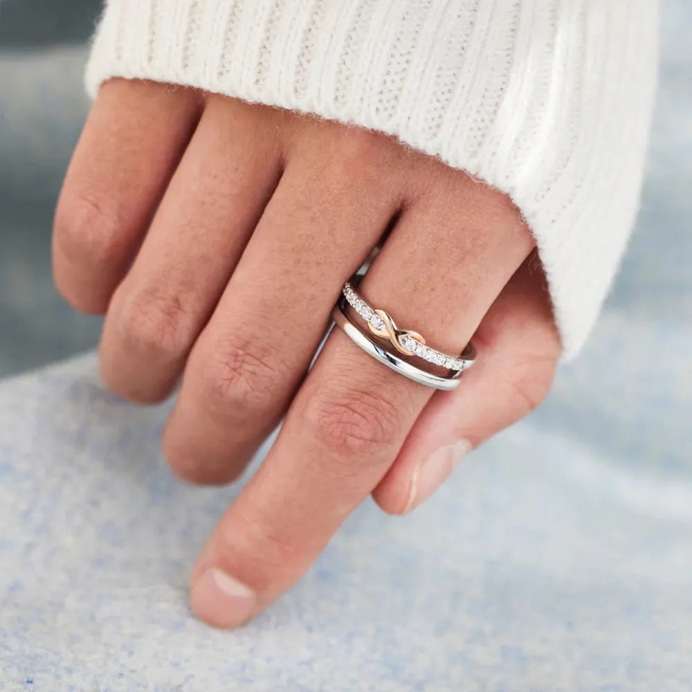 Premierify Ring – Double Radiance | Certified Moissanite 925 Sterling Silver Band