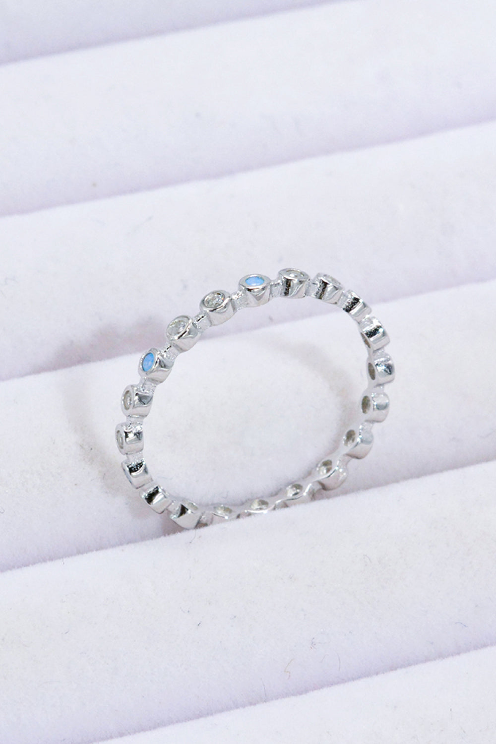 Irislight | Premierify™ 925 Bezel-Set Opal & Zircon Eternity Ring