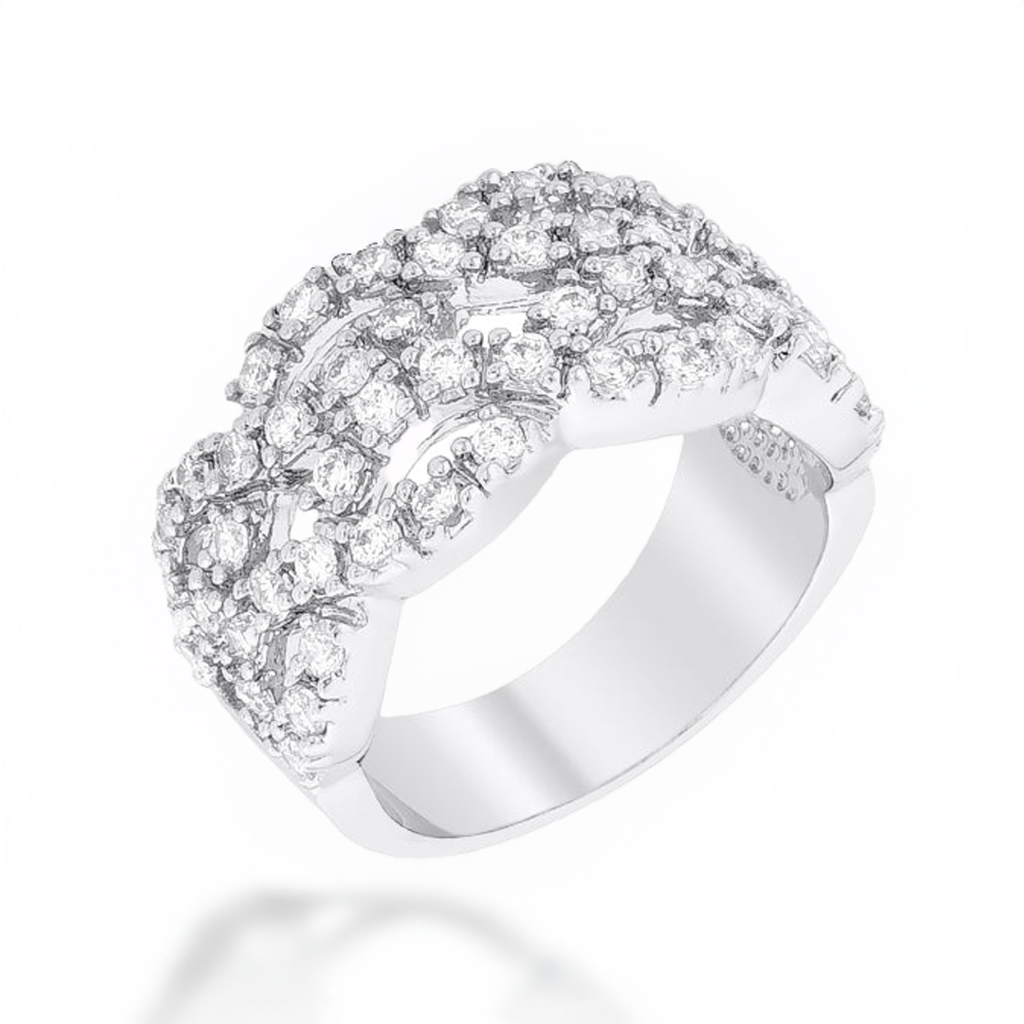 Premierify Ring – Braided Brilliance | Braided CZ Cocktail Ring