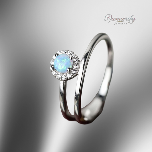 Serein™ Opal Solitaire Ring Platinum-Plated 925
