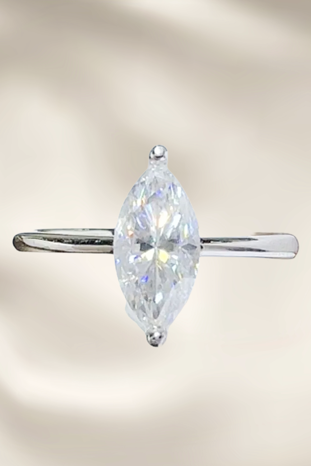 Serenata Marquise™ – 2 Carat Solitaire Platinum-Plated 925 Ring