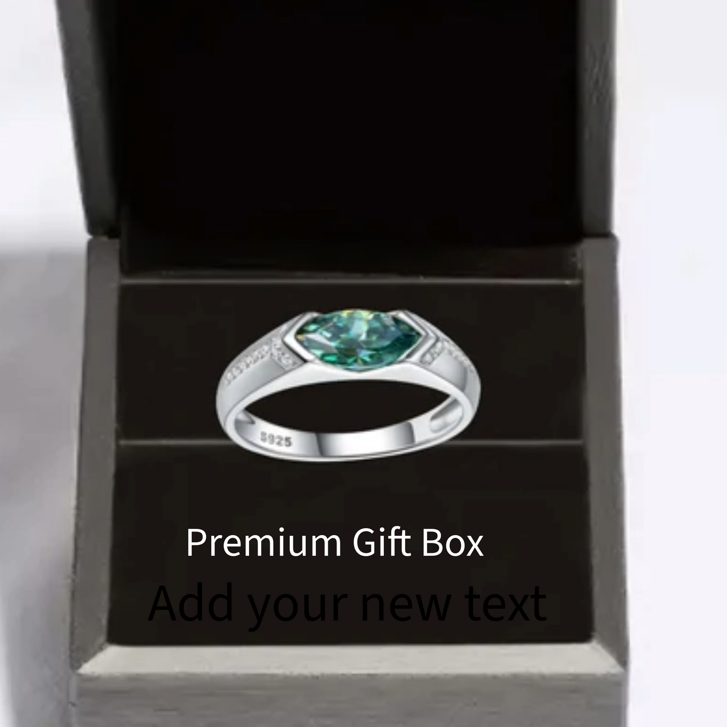 Sylvara™ 1ct Green Moissanite East-West Bezel Set Ring Platinum 925 Silver