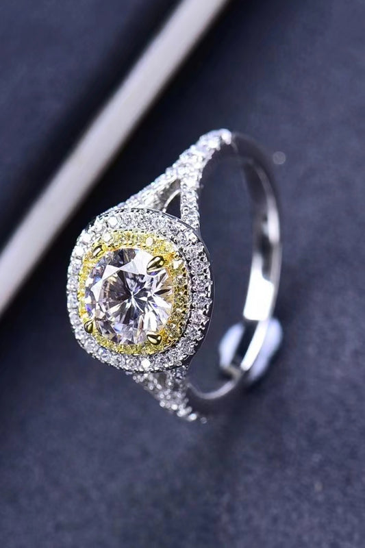 Starglow | Premierify™ 925 Two-Tone Halo Moissanite Ring