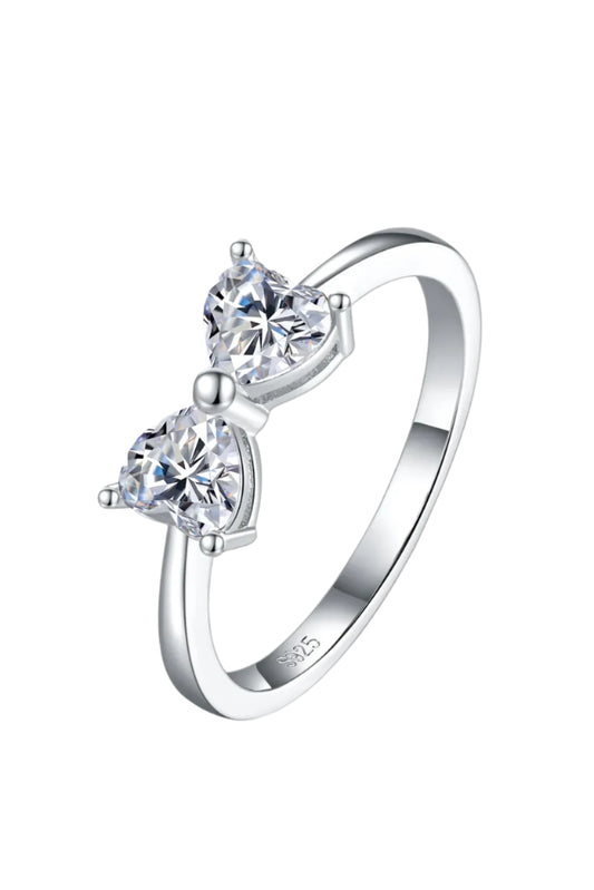 Premierify Ring – 1 Ct. Moissanite Bow Sparkle | 925 Sterling Silver Elegance
