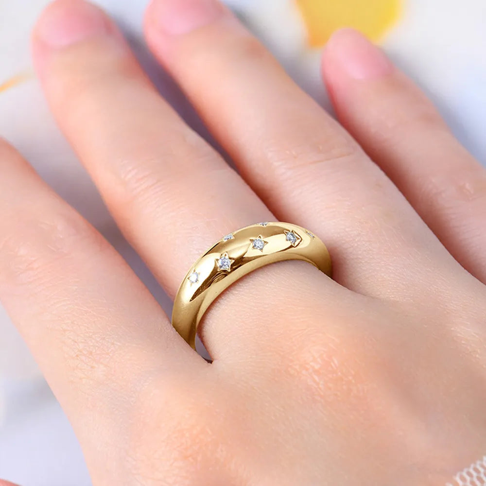 Premierify Ring – Celestial Starburst | 0.5 Ct. Moissanite Ring in Silver or Gold