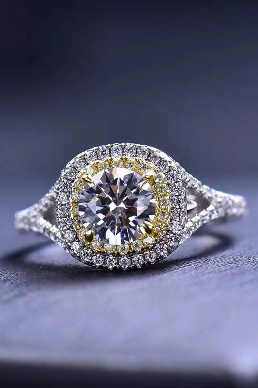 Starglow | Premierify™ 925 Two-Tone Halo Moissanite Ring