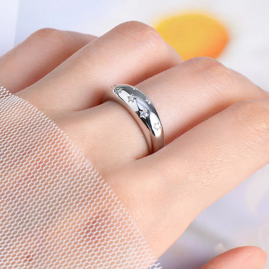 Premierify Ring – Celestial Starburst | 0.5 Ct. Moissanite Ring in Silver or Gold