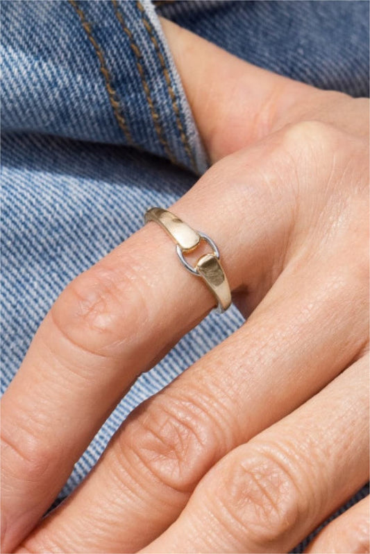 Éclipse Noire – Contrast Band in 925 Sterling Silver & Platinum Plating