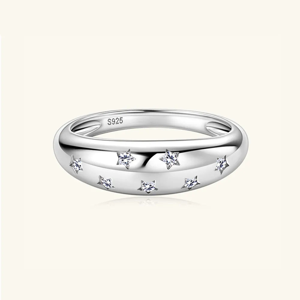 Premierify Ring – Celestial Starburst | 0.5 Ct. Moissanite Ring in Silver or Gold