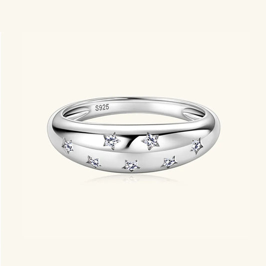 Premierify Ring – Celestial Starburst | 0.5 Ct. Moissanite Ring in Silver or Gold
