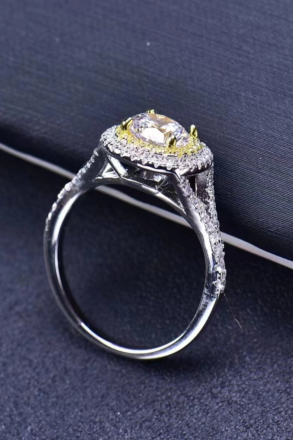 Starglow | Premierify™ 925 Two-Tone Halo Moissanite Ring