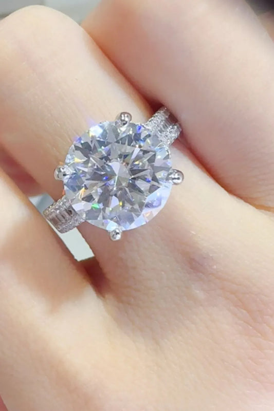 Elysian Glow™  5ct Round Brilliant-Cut Moissanite Ring in 925 Sterling Silver