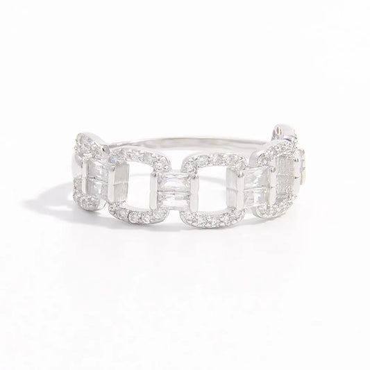 Link & Light | Premierify™ 925 Square Link Zircon Ring