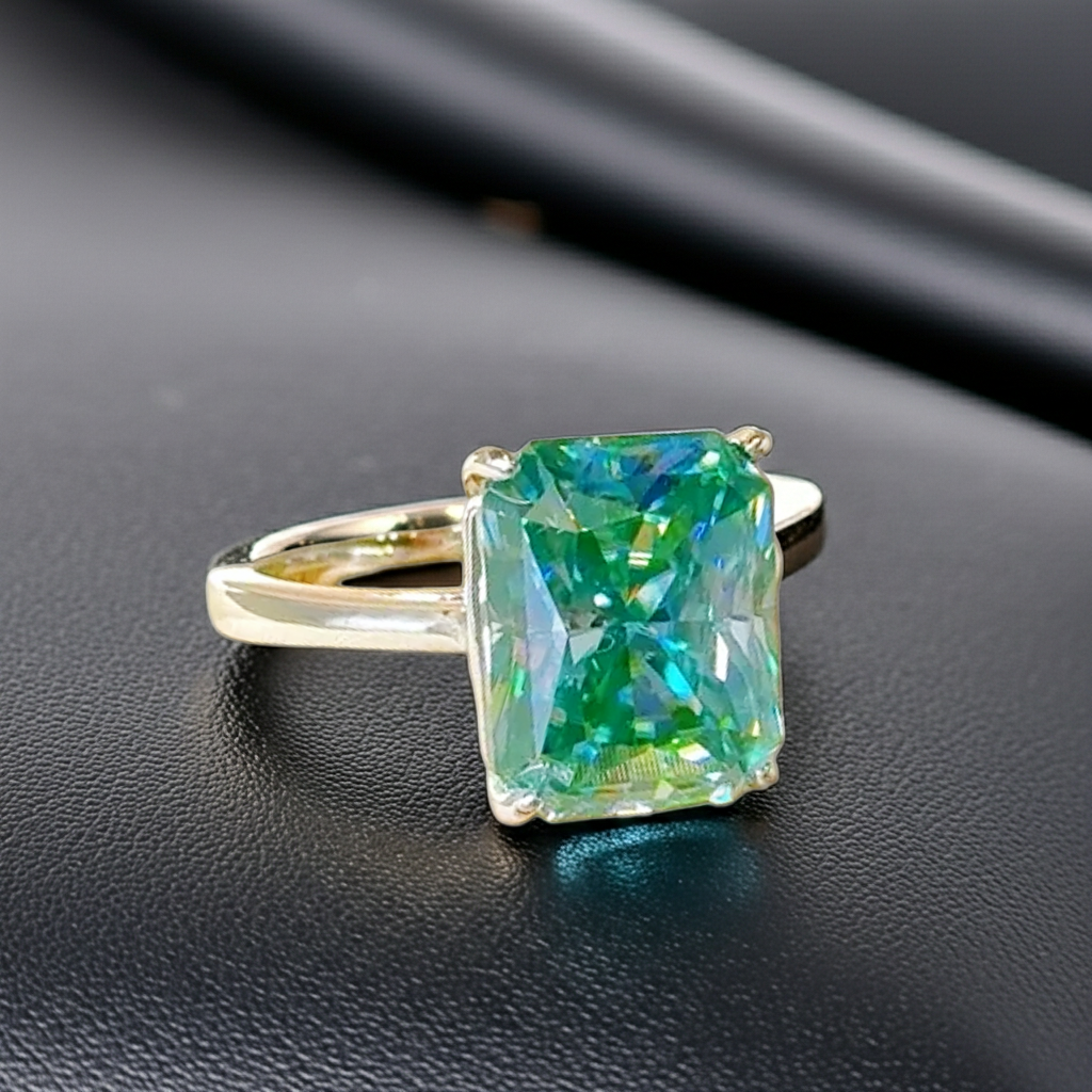 Aqua Noir™ 2ct Teal Cushion Cut Moissanite Ring Platinum-Plated 925