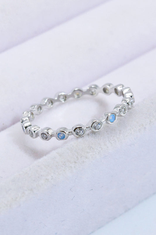 Irislight | Premierify™ 925 Bezel-Set Opal & Zircon Eternity Ring