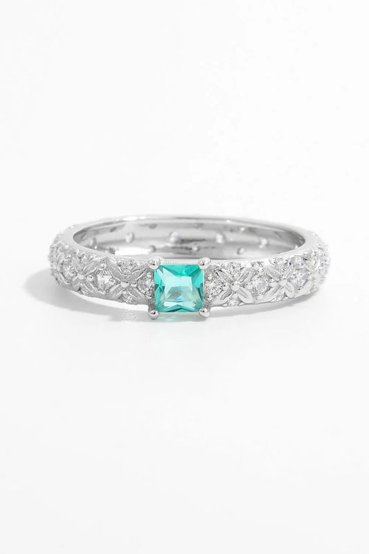 Premierify Ring – Prism Gleam | Square-Cut Zircon Sterling Silver Ring