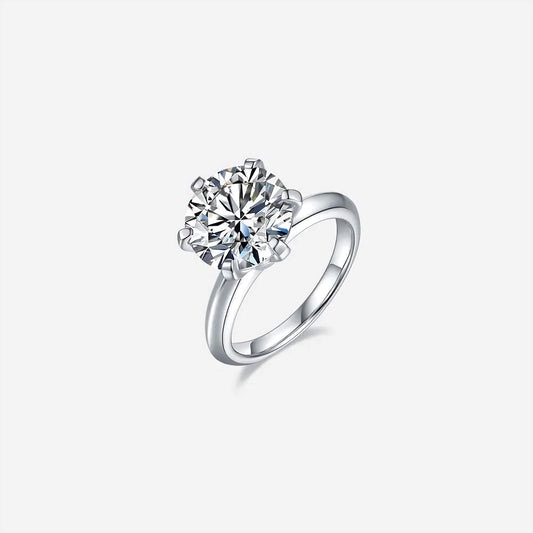 Kensington 5-Carat Round-Cut Moissanite Solitaire in Platinum-Plated 925