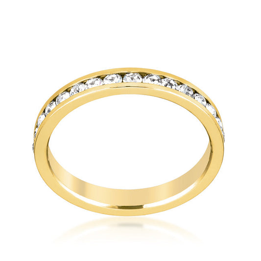 Premierify Ring – Crystal Stack 0.9 Ct. CZ 18k Gold-Plated Stackable Band