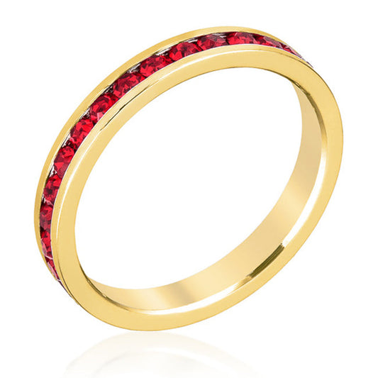 Red Reign | Ruby Crystal Premierify Stackable Ring (Gold)