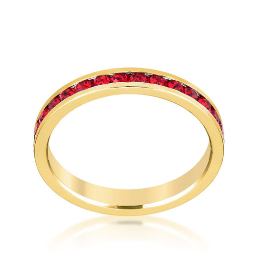 Red Reign | Ruby Crystal Premierify Stackable Ring (Gold) 