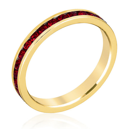 Royal Ember | Garnet Crystal Premierify Stackable Ring (Gold)