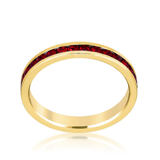Royal Ember | Garnet Crystal Premierify Stackable Ring (Gold)