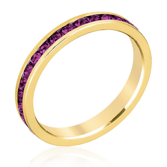Amethyst Bloom 18k Purple .35 Ct. Crystal Premierify Stackable Ring