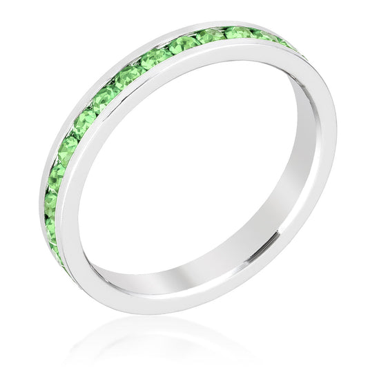 Premierify Ring – Springleaf | Peridot Crystal Stackable Ring (Silver)