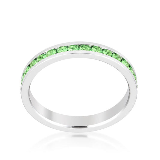 Premierify Ring – Springleaf | Peridot Crystal Stackable Ring (Silver)