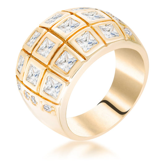 Premierify Ring – Frostline 5.2 Ct. 4 Row 14k CZ Cocktail Ring