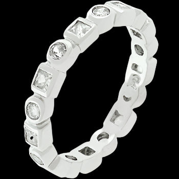 Premierify Ring – Liora 1 Ct. CZ Rhodium Eternity Band