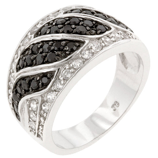 Premierify Ring – Eclipse Swirl Black & White CZ Statement Ring