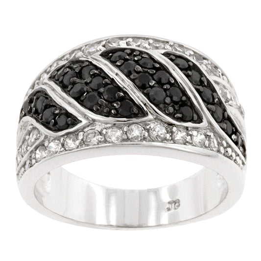 Premierify Ring – Eclipse Swirl Black & White CZ Statement Ring