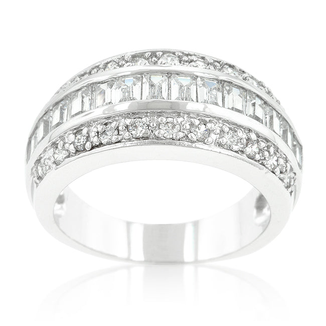 Premierify Ring – Ice Triple .58 Ct. CZ 3-Row Rhodium Band
