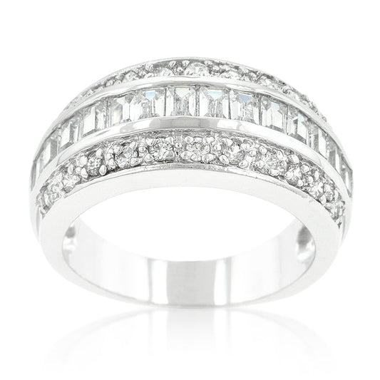 Premierify Ring – Ice Triple .58 Ct. CZ 3-Row Rhodium Band