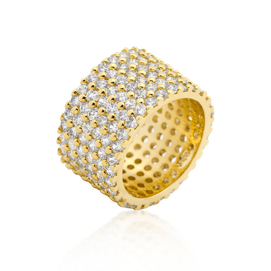 Wide Pave CZ Cocktail Ring