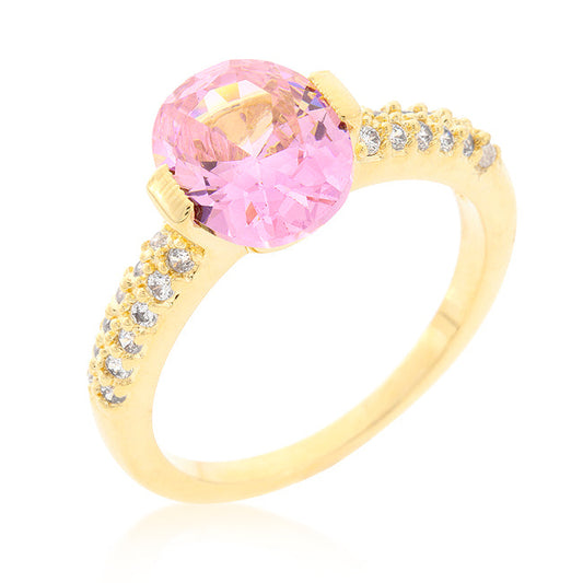 Rosé Bloom Pink Oval 2.5 Ct. CZ Premierify Signature Ring