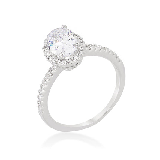 Premierify Ring – Halo Whisper 2.8 Ct. CZ Oval Floating Halo Ring