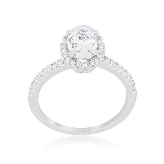 Premierify Ring – Halo Whisper 2.8 Ct. CZ Oval Floating Halo Ring