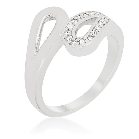 Modern Fancy Split Shank Ring .24ct. CZ