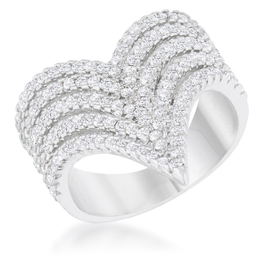 Premierify Ring – Vera Vintage 1.42 Ct. CZ Rhodium Cocktail Ring