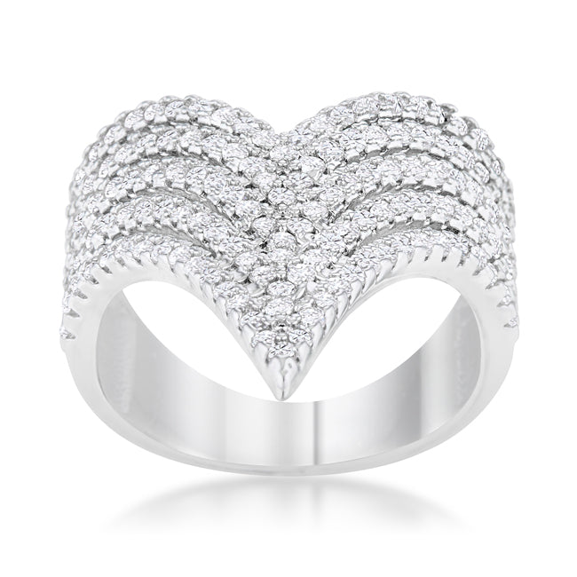 Premierify Ring – Vera Vintage 1.42 Ct. CZ Rhodium Cocktail Ring