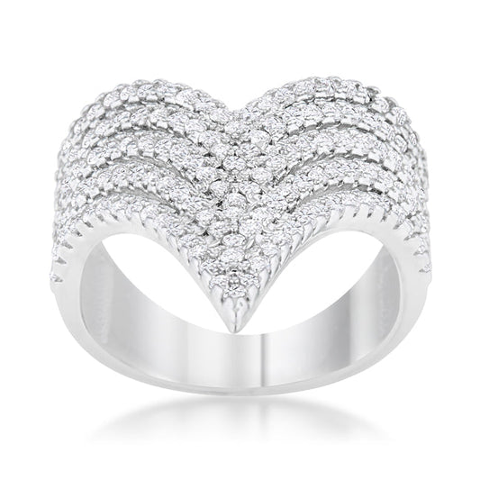 Premierify Ring – Vera Vintage 1.42 Ct. CZ Rhodium Cocktail Ring