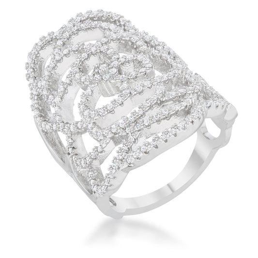 Premierify Ring – Rosa Filigree 1.25 Ct. CZ  Cocktail Ring