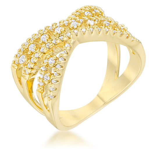 Sandy 14k Gold Classic Criss Cross Ring