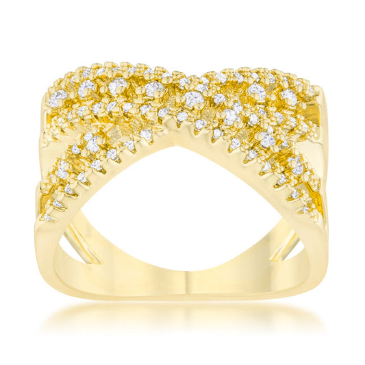 Sandy 14k Gold Classic Criss Cross Ring