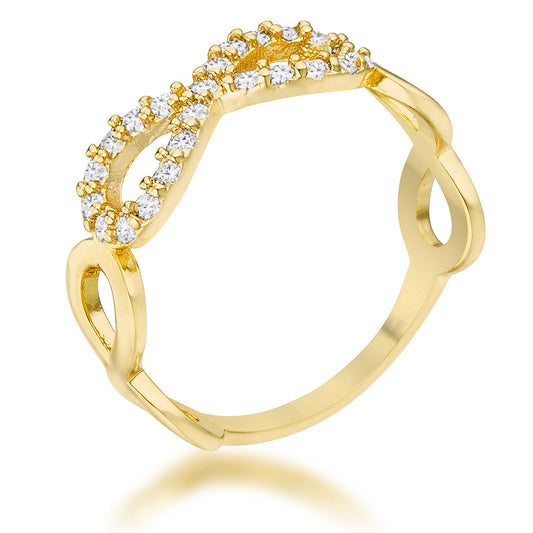 Premierify Ring – Mina Infinity .35 Ct. CZ 18k Gold Infinity Ring