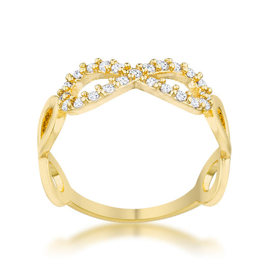 Premierify Ring – Mina Infinity .35 Ct. CZ 18k Gold Infinity Ring