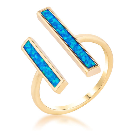 Azure Blaze Ring – 2 Ct. Blue Opal CZ Statement Ring | Premierify Jewelry